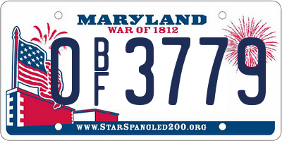 MD license plate 0BF3779