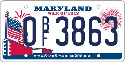 MD license plate 0BF3863