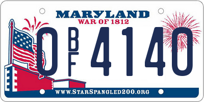 MD license plate 0BF4140