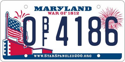 MD license plate 0BF4186
