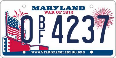 MD license plate 0BF4237