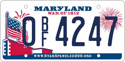 MD license plate 0BF4247