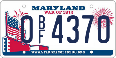 MD license plate 0BF4370