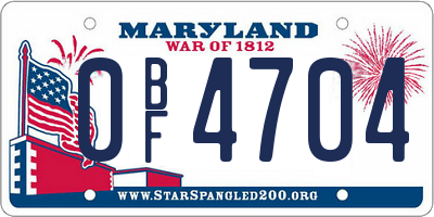 MD license plate 0BF4704
