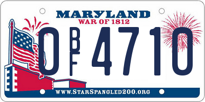 MD license plate 0BF4710