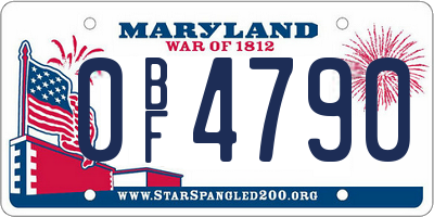 MD license plate 0BF4790