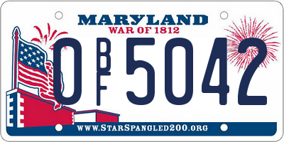 MD license plate 0BF5042