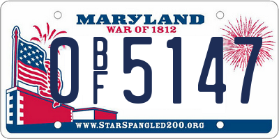 MD license plate 0BF5147