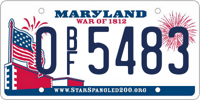 MD license plate 0BF5483