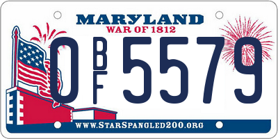 MD license plate 0BF5579