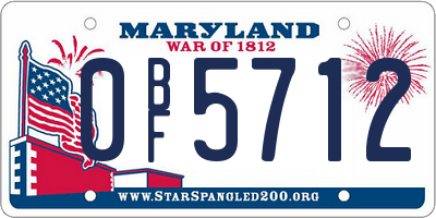 MD license plate 0BF5712