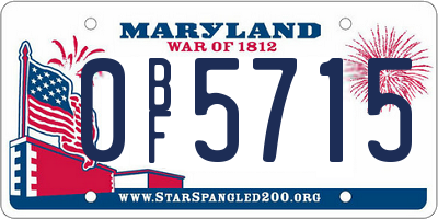 MD license plate 0BF5715