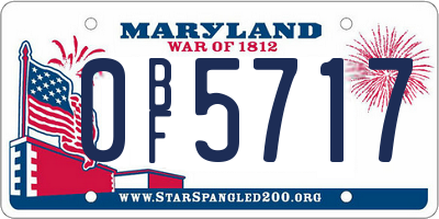 MD license plate 0BF5717