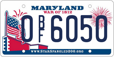 MD license plate 0BF6050