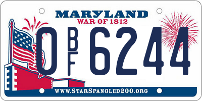 MD license plate 0BF6244