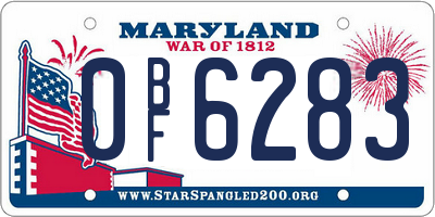MD license plate 0BF6283