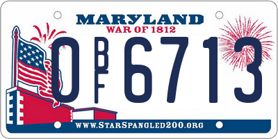MD license plate 0BF6713
