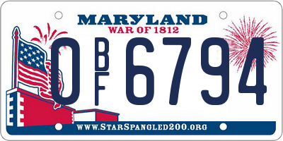 MD license plate 0BF6794