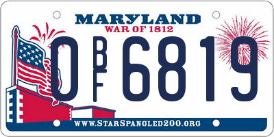 MD license plate 0BF6819