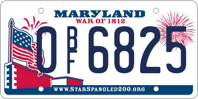 MD license plate 0BF6825