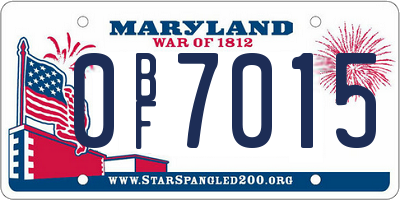 MD license plate 0BF7015