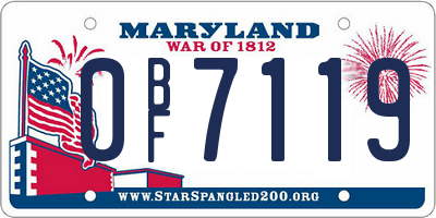 MD license plate 0BF7119