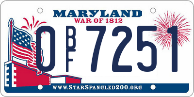 MD license plate 0BF7251