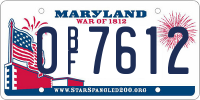MD license plate 0BF7612