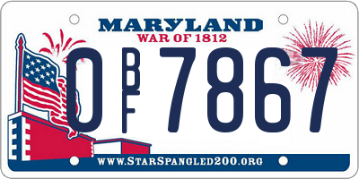MD license plate 0BF7867