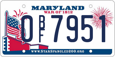 MD license plate 0BF7951