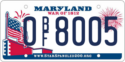 MD license plate 0BF8005
