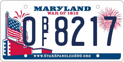 MD license plate 0BF8217