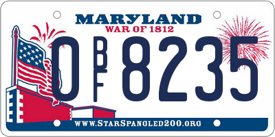 MD license plate 0BF8235
