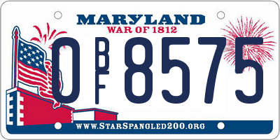 MD license plate 0BF8575
