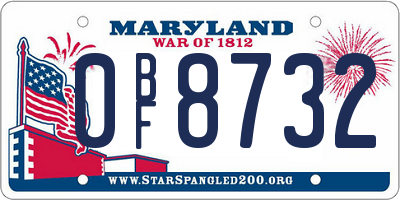 MD license plate 0BF8732
