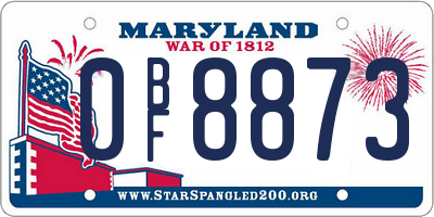 MD license plate 0BF8873