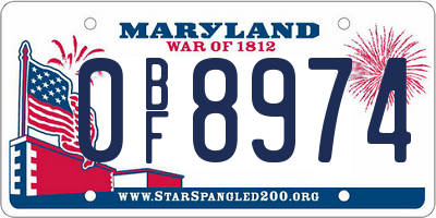 MD license plate 0BF8974