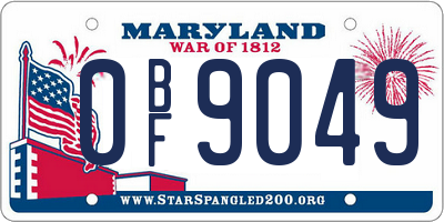 MD license plate 0BF9049
