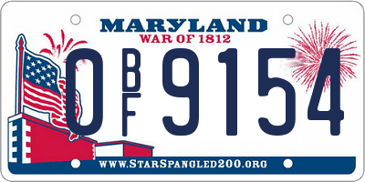 MD license plate 0BF9154