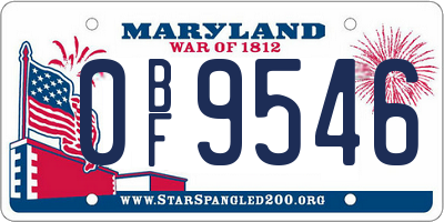 MD license plate 0BF9546
