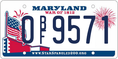 MD license plate 0BF9571