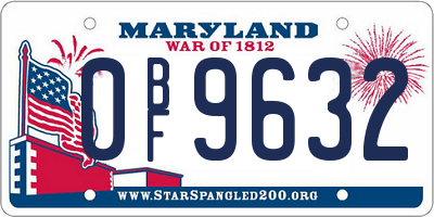 MD license plate 0BF9632