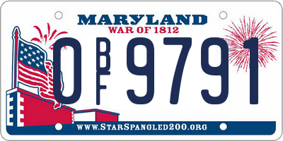 MD license plate 0BF9791