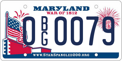 MD license plate 0BG0079