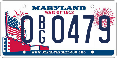 MD license plate 0BG0479
