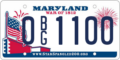 MD license plate 0BG1100