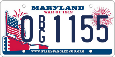 MD license plate 0BG1155