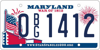 MD license plate 0BG1412