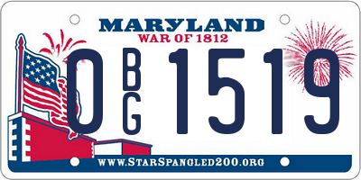 MD license plate 0BG1519