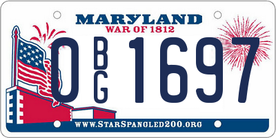 MD license plate 0BG1697
